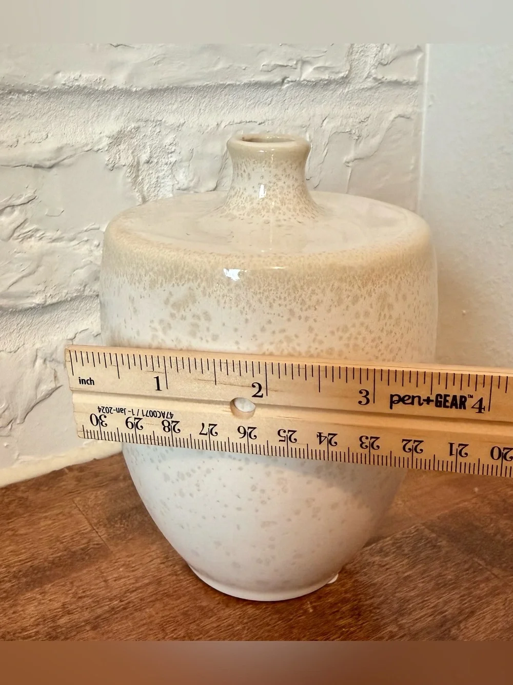 Magnolia Julia Tall Vase Cream Reactive Glaze Ceramic Modern Farmhouse